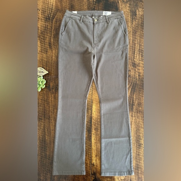 cosmic blue love Denim - Cosmic Blue Love | Gray/Brown High Rise Cotton Blend Bootcut Jeans, Size 32T